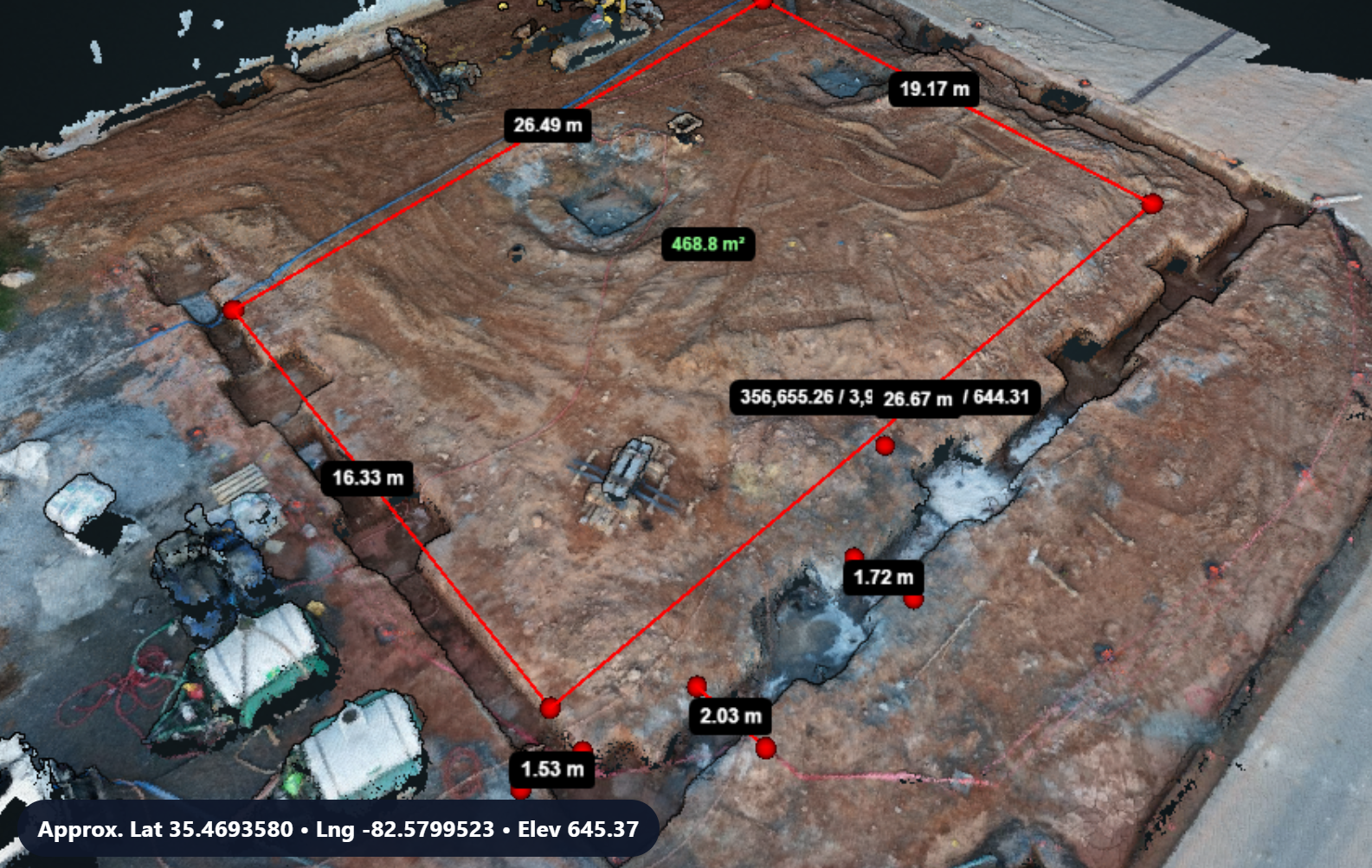 Topographic view and measurement tools